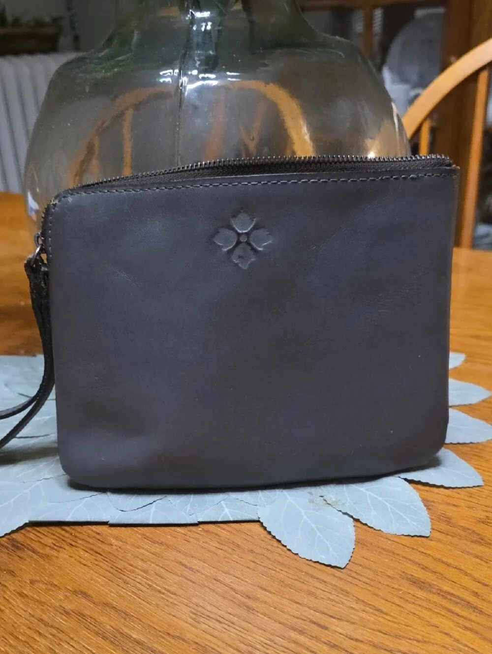 Patricia Nash Embossed Leather Wristlet Clutch - Gray